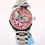迪士尼手表~米奇手表~时尚蝴蝶图案~米奇钢带表MQB-2220粉色
