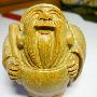 原色绿檀木雕~~福星~
