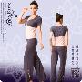 瑜珈服路伊梵2010春季女款跳操服 健身服 瑜伽服套装5302淡粉/灰