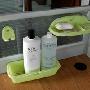 特惠套装 日本直送吸盘沥水双皂盒+可沥水收纳盒+剃须刀架 绿色