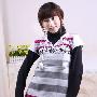 2010新款韩版女装 米娜推荐小V领带毛球长款针织提花毛衣