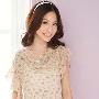 7499#2010新款春装碎花雪纺上衣 杏色