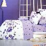 艺森家纺 震撼特价 全棉斜纹环保印花六件套--暗香-紫