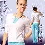 瑜珈服路伊梵2010春季女款跳操服 健身服 瑜伽服套装5511白/湖蓝