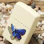 ZIPPO 打火机 白色烤漆蓝蝴蝶 24676 送专用火石