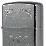 Zippo 打火机 心对心 花砂镀铬 24016 特价限30个！