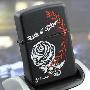 ZIPPO 打火机 黑漆玫瑰 24556 送火石
