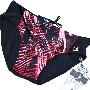 三奇09新款男式黑/红色条纹图案三角泳裤 SQS9317-1
