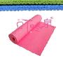 瑜珈垫 远阳加厚7MM浅粉色PVC环保防滑瑜伽垫3件套送背包 毛扣