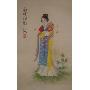 手绘绢画-四大美女之貂蝉游园托裱礼盒