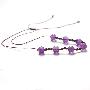 千美物语-天然紫水晶项链-优雅时尚-手工编织-可调节长短