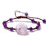千美物语-天然紫水晶手链-紫玫瑰（纯手工编织，可调节长短）