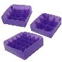 喜家家新型塑料内衣收纳盒三件套 紫
