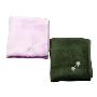 青青-【特价】超厚100%竹纤维方巾两条装 (橄榄绿+粉红色)