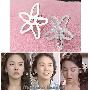 韩国Angel-HYE KYO FLOWER宋惠乔的银色光面五朵花耳针/耳环-韩国设计