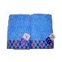 金号-素色缎档毛巾两条装（蓝）G1414