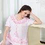女士针织纯棉短袖睡衣裤套装家居服-莎薇品牌2010夏款SA1670
