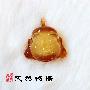 『天然物语』琥珀 18K金带皮鸡蛋蜜佛头挂件-欢喜大圆满