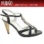 pubgo2010新款时尚魅力真丝沙丁豹纹高跟女凉鞋W10337915