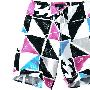【Justyle】10春夏英伦夏威夷热带风情三角组合格沙滩裤