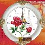 进口福绣来钟表十字绣10年5月新品/钟表051-浪漫玫瑰-红色