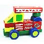 宏基木制玩具-积木消防车　HJD93172-S