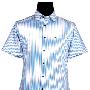 UCLA 2010夏款行政系列进口面料蓝色条纹短袖衬衫