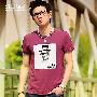 原59!特价特供39元!SELFace头像植绒图案 短袖T恤5色 T523紫红
