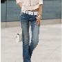 韩国进口服装时尚修身牛仔裤P1-9005