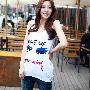 Cul.k-易尚 女士服装 韩版 假两件 女式大圆领吊带T恤 C-WYT28