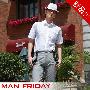 ManFriday小方格提花格纹时尚短袖衬衫 男士衬衣