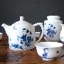 景德镇陶瓷茶具：11头青花套装，茶壶茶杯公道杯，CJ073