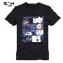 SELFace 夏季 激光印花 城市LOVE系列 莱卡棉短袖T恤 男T322黑色