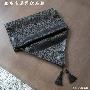 【福乐美】黑色经典 全仿皮 桌旗 1.8米餐桌适用 布艺装饰品
