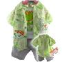 小猪斑斑2010男款超帅气青蛙王子男童衬衣短袖三件套 儿童套装yls