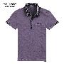 SELFace英伦型男 格子布镶嵌包边 莱卡翻领短袖T恤 T435魅惑紫