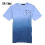 SELFace梦幻海洋蓝 时尚渐变色V领全棉短袖T恤T432 海洋蓝