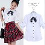 韩国进口衣服时尚个性绉绉袖衬衫896
