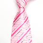 粉红玫红条纹正装领带 时尚绅士领带IFSONG*320