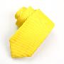 明媚雅致鲜黄色纯色细条纹真丝正装领带 IFSONG 1182