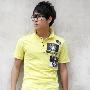 sevnjoen 春夏清新明亮潮人印花翻领短袖t恤-0603356(721500335)