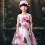 2010夏季新款 大红花朵图案可爱儿童连衣裙