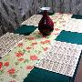 【免运费】竹制印花桌旗180CM，6个花色，经济实用蔷薇