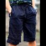 普兰色亚麻橡筋裤头短裤10B019-20