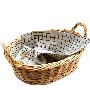 长物志【Basket】木质布艺椭圆双耳储物篮