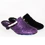 【VEECL伊索】潮人必备舒适褶皱连鼻纯色拖鞋 VOHH-017 黑/紫色