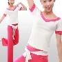 特价2010新款哈莲瑜伽服舞蹈服n1015_n1103白/桃红瑜珈套装含胸垫