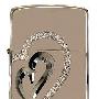 ZIPPO 打火机 日版凹刻玫瑰金情人心 ZP05514-B