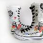 非主流 流行时尚帆布鞋 手绘涂鸦鞋 手绘女鞋 彩绘鞋 G0036