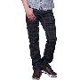 Cendile 时尚潮流 10新款男士修身格子个性褶皱韩版直筒牛仔裤